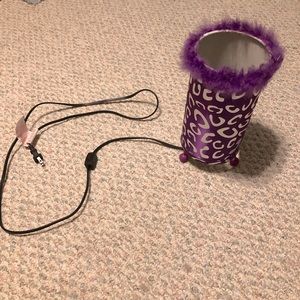 Purple leopard print desk lamp